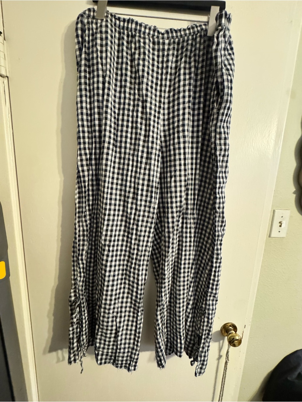Women's Black & White Gingham Pants